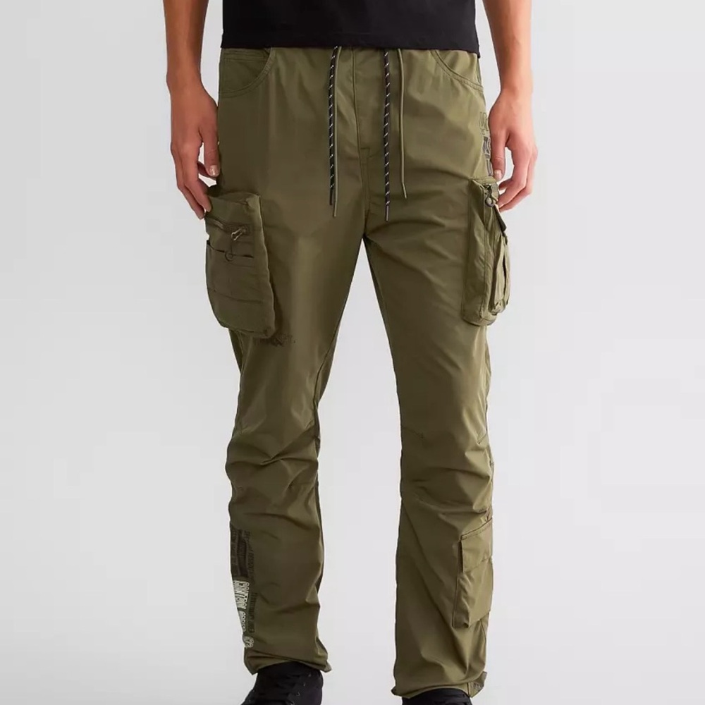 Men's Khaki Cargo Pants with Drawstring